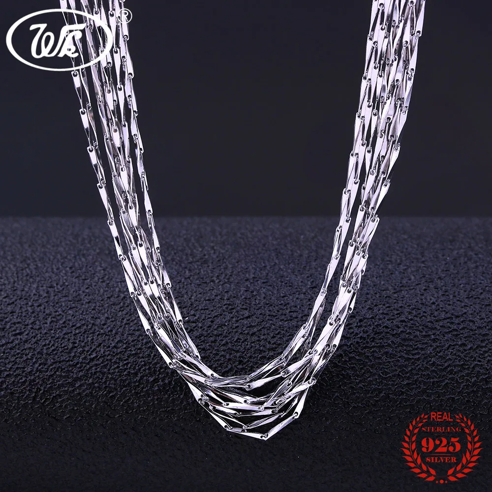 

WK 5 10 20 50 100 PCS 1MM Womens 925 Sterling Silver Chain Jewelry 40 45 CM Real S925 Necklace Jewellery Wholesale Colares NA050