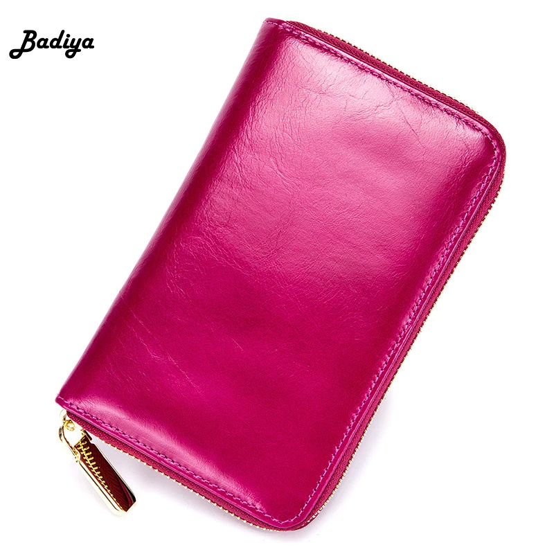 Buy Solid Genuine Leather Passport Holder Women Long Wallet Multi Function