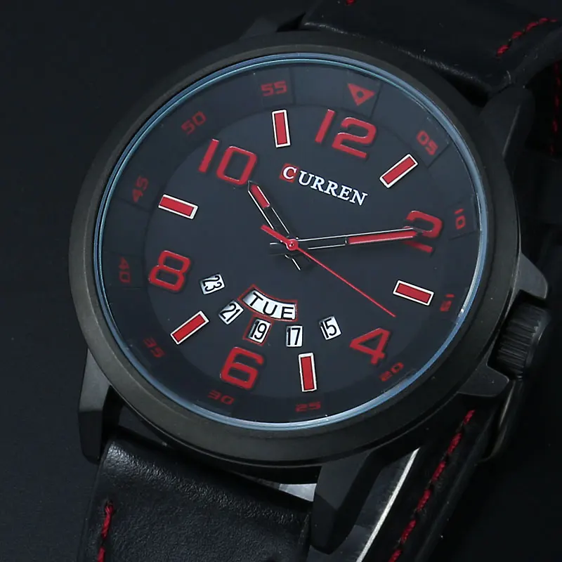 Curren Элитный бренд Военная Униформа Часы Для мужчин аналоговые кварцевые 3D Уход за кожей лица Кожа часы человек Спортивные часы армии часы