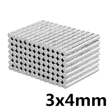 

100pcs 3x4 Round NdFeB Neodymium Disc Magnets Dia 3mm x 4mm N35 Super Powerful Strong Rare Earth NdFeB Magnet 3*4