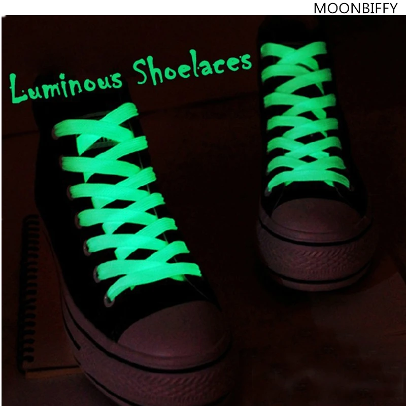 1 пара Спорт Светящиеся Шнурки светятся в темноте ночи Цвет люминесцентные шнурки спортивные обувь на плоской подошве шнуровка Лидер продаж