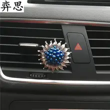 Металлический цвет жемчужный цветок автомобиля Стайлинг украшения духи клип изысканный леди автомобиль освежитель воздуха кристалл цветок автомобиля духи