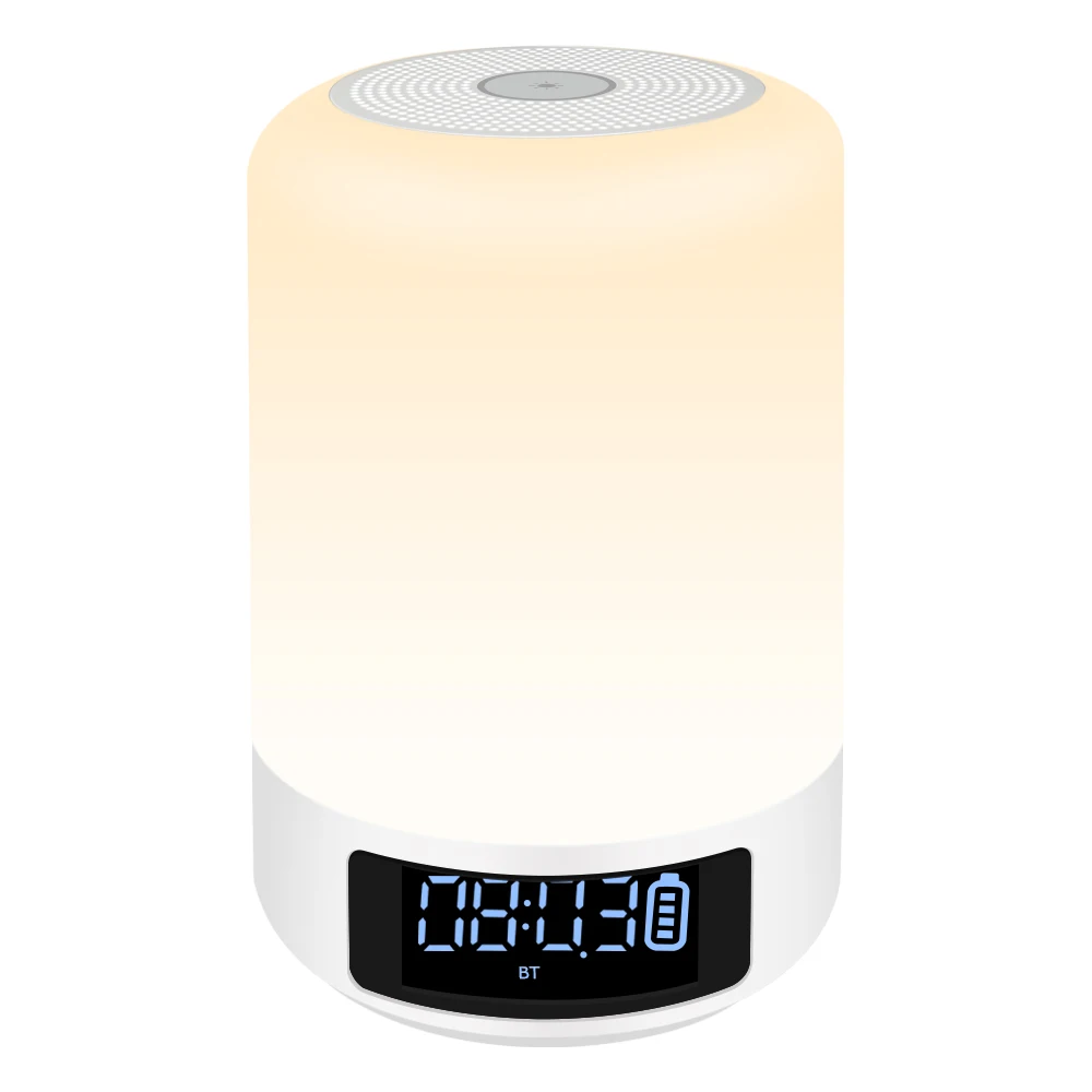 TOPROAD Ночной светильник Bluetooth динамик портативные беспроводные Часы динамиков сенсорное управление Красочный светодиодный прикроватный столик лампа с микрофоном
