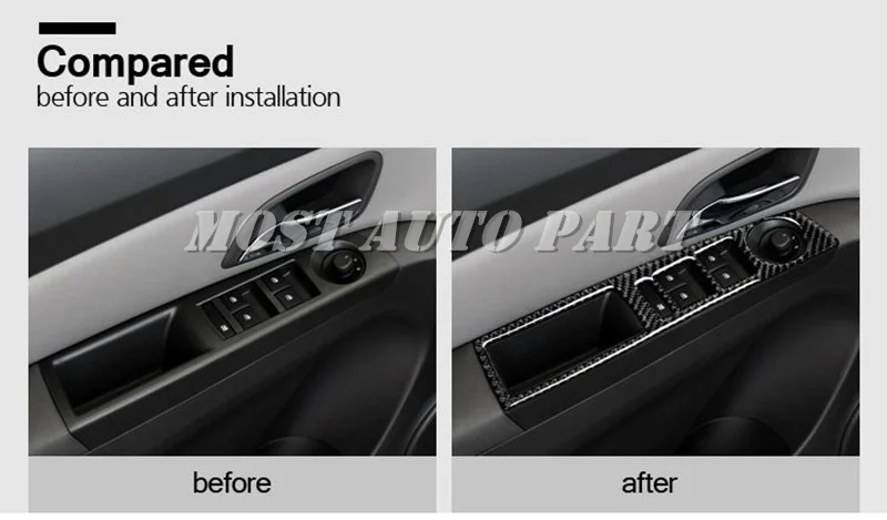 Оконный переключатель для двери автомобиля из углеродного волокна для Chevrolet Cruze 2009