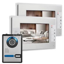 DIYSECUR 7 “LCD Video Puerta Timbre Del Teléfono de Intercomunicación 1 Cámara 2 Monitor Compatible Con Cerradura Eléctrica