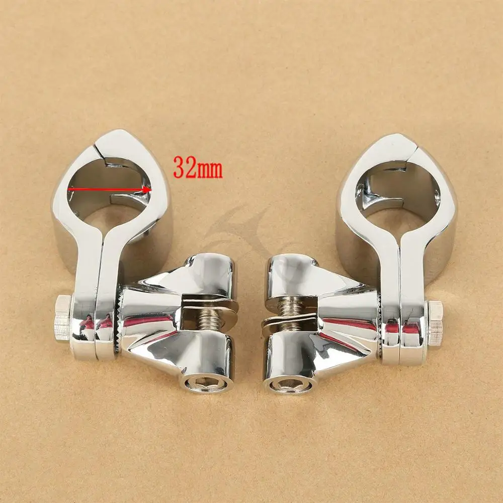 

Motorcycle 1.25" 32mm Chrome Pinless Engine Guard Footpeg Clamps Mounting Kit For Harley Softail Fat Bob Honda Kawasaki Yamaha