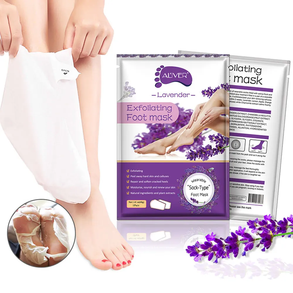 2pcs Foot Mask Ginger Lavender Rose Foot Mask Exfoliating Renewal Pedicure Remove Dead Skin Heel