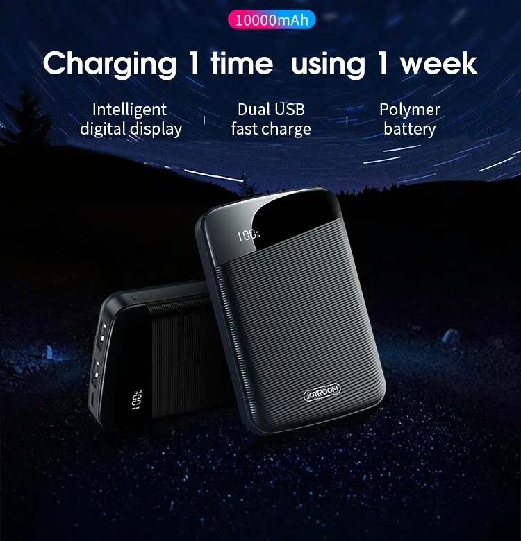 

Joyroom 10000 mAh Smart Portable Power Bank For iPhone Mobile Phone External Battery Dual USB Charger Mini Powerbank