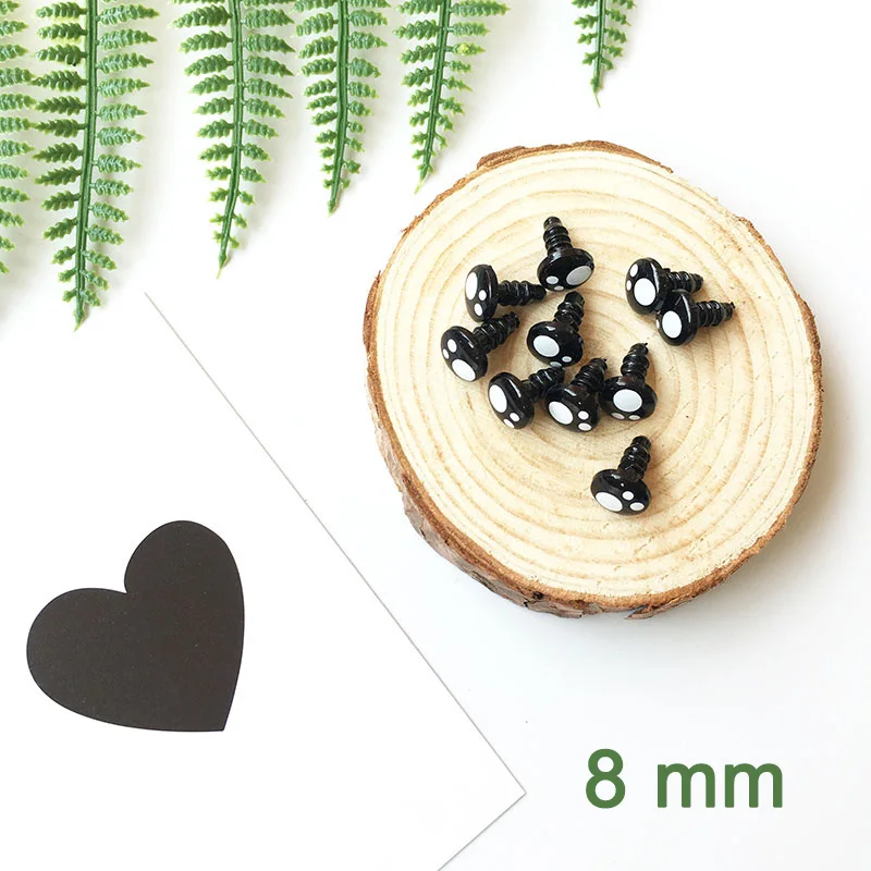 100pcs 8mm 10mm 12mm 14mm Doll Eyes Cartoon Safety Eyes for Teddy Bear Stuffed Toys for Plush Doll Amigurumi Accessories Toys 8