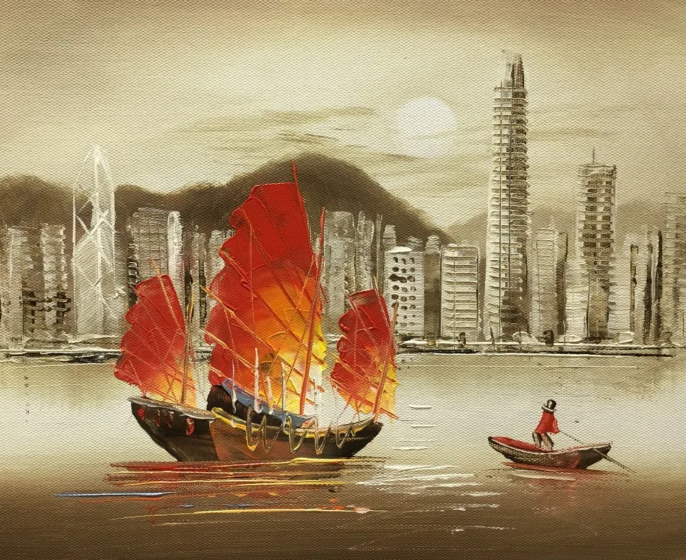 Hand Painted Oil Canvas Painting Blown Colour Hong Kong's ...