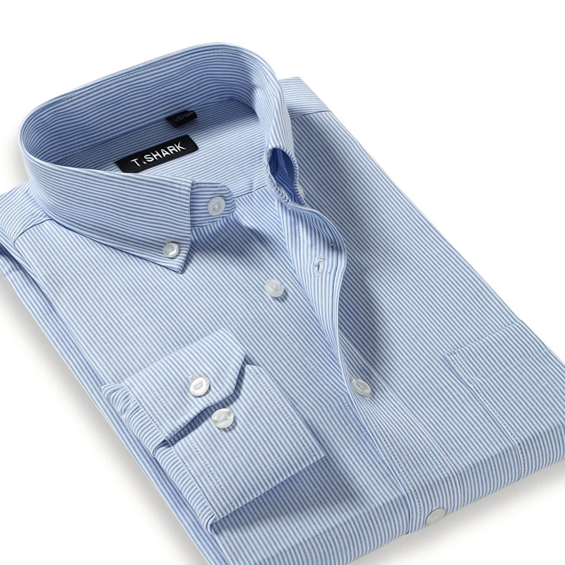 

2018 Fashion Long Sleeve Striped Shirts Mens Button Down Business Casual Dress Shirts Regular Fit chemise homme camisa masculina
