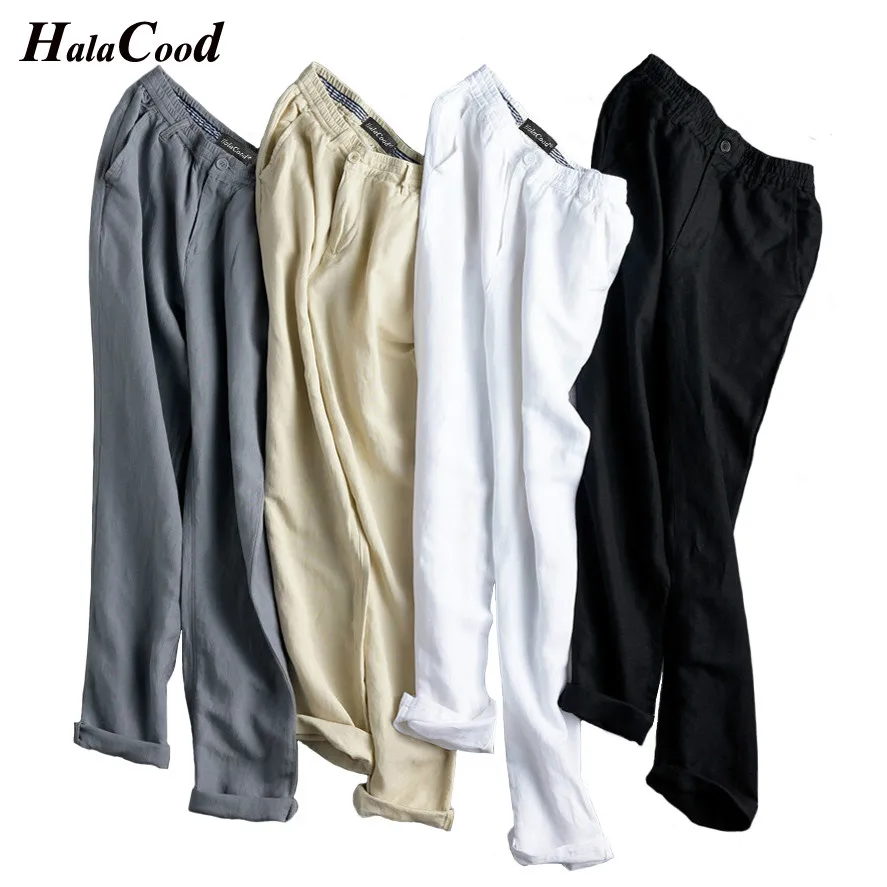 

Hot High Quality New Fashion Chinese Style Male Summer Thin Section Cotton Linen Men's Casual Pants Large Size Linen Pants Fat