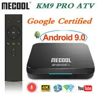 4 ギガバイトの RAM 32 ギガバイト ROM Mecool KM9 プロテレビボックスアンドロイド 9.0 の Google 認定 S905X2 4 18K メディアプレーヤー 2.4/5 グラム WiFi KM3 ATV スマートセットトップボックス