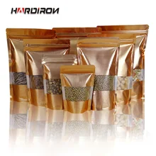 Толстая Золотая и серебряная сумка на молнии с передним окном, маленькая влагостойкая упаковочная сумка для сухофруктов и пищевых продуктов
