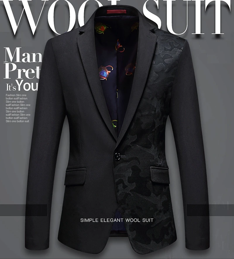 Men Slim Fit Blazer High Quality Patchwork One Button Casual Blazers Jacket Autumn Winter Masculine Blazer Plus Size M-4XL (1)