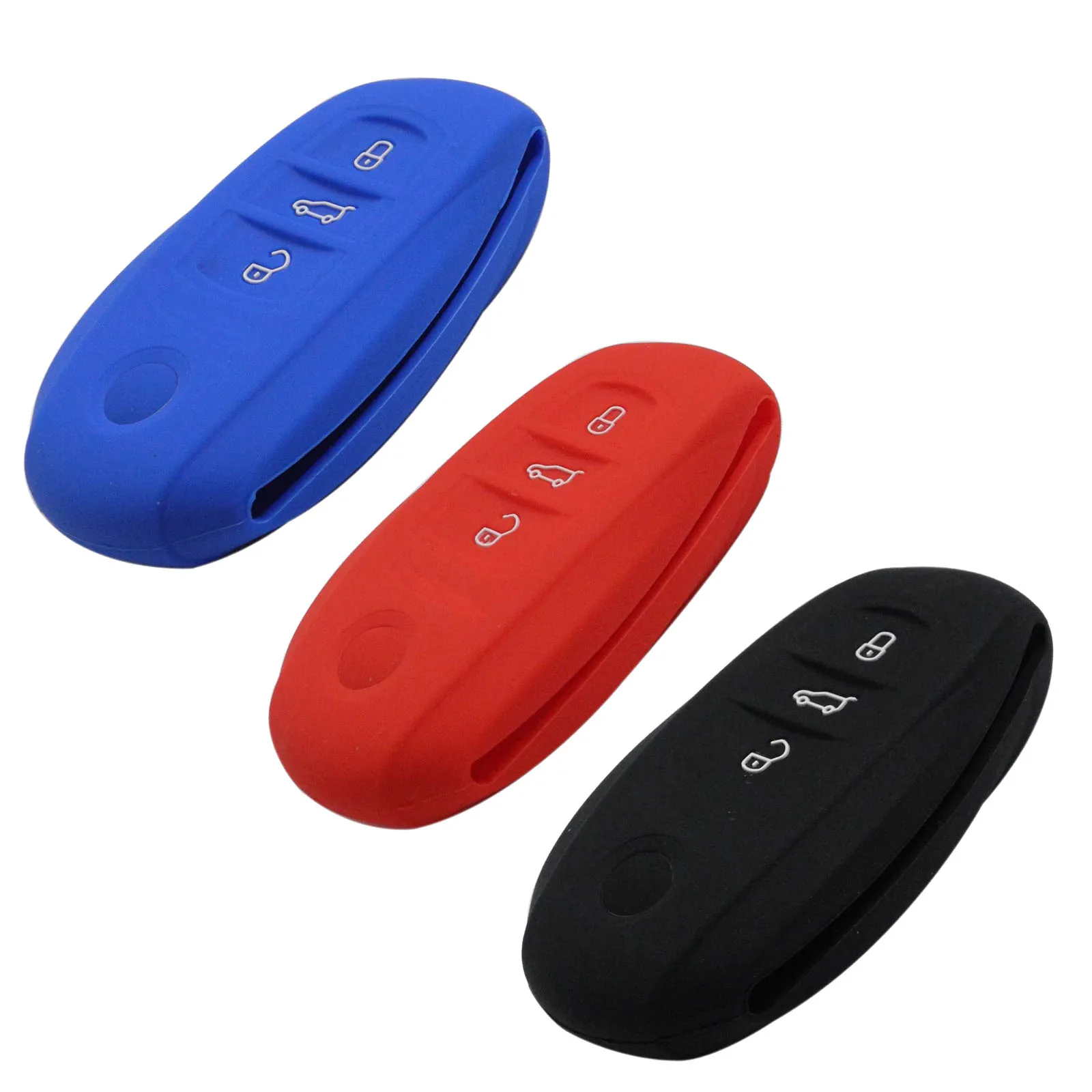 

15p Remote 3 Buttons Silicone Car Key Cover Case for Volkswagen VW Touareg Holder