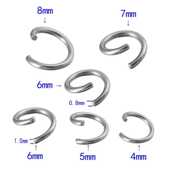 

500PCs High Quality Stainless Steel Open Jump Rings Silver Plated 4,5,6,7,8mm DIY Jewelry Findings DIY Hand Made Craft