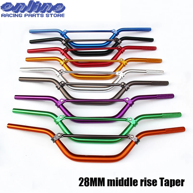 28MM middle rise Taper Fat Bar Motorcycle Dirt Bike ATV Cross Fat Bar MX Aluminum Handlebar