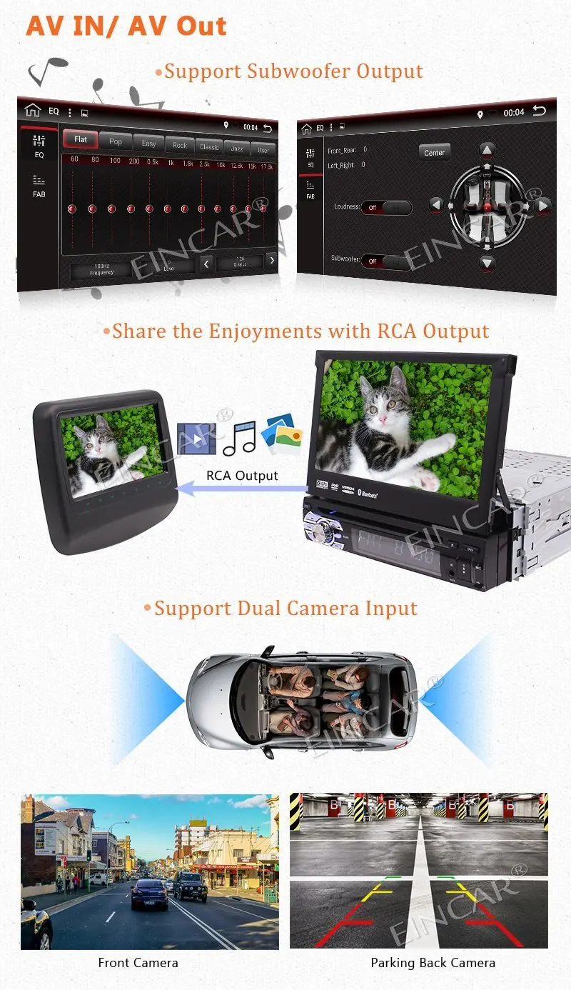 7 ''Android 6.0 стерео 1DIN GPS CD dvd плеер Поддержка WI FI 3G 4 г/Bluetooth/SWC /SD/сабвуфер/Cam в/AV ou/dab