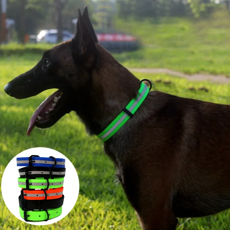 

Durable Reflective Pet Dog TPU Collars Durable EasyClean Dog Collars For Large Medium Dogs FrenchBull Dog Collar Pet Supplies