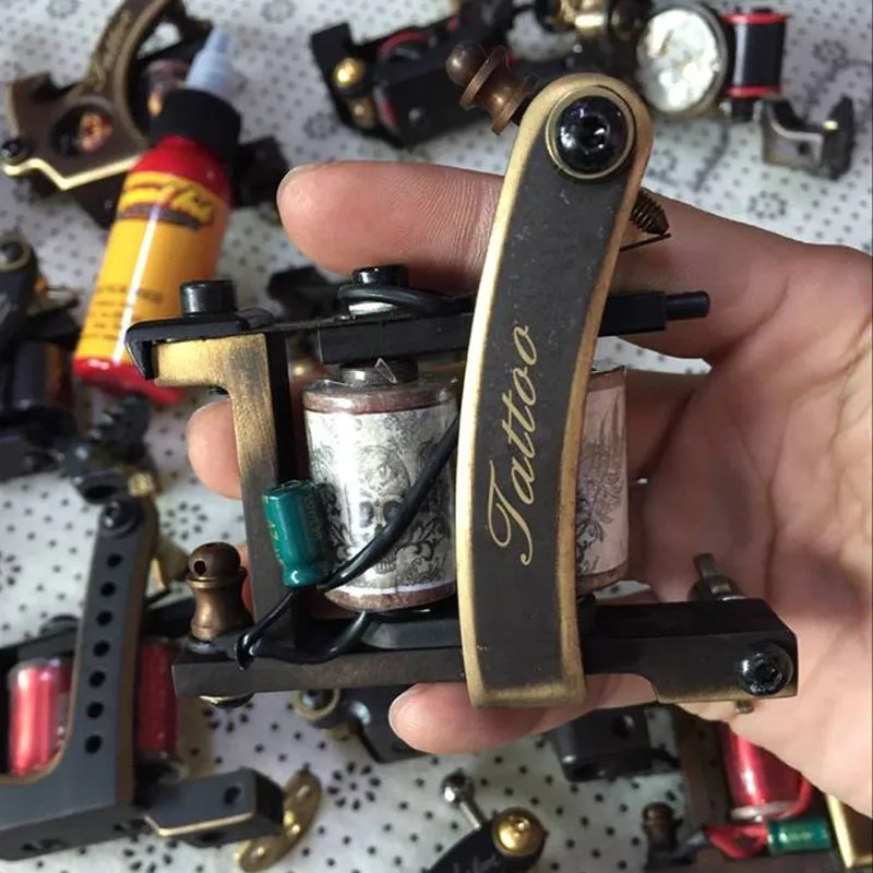 

10 Wraps Coil Machine Professional Liner And Shader Gun Iron Handmade Machine For Permanent Makeup Tatoo