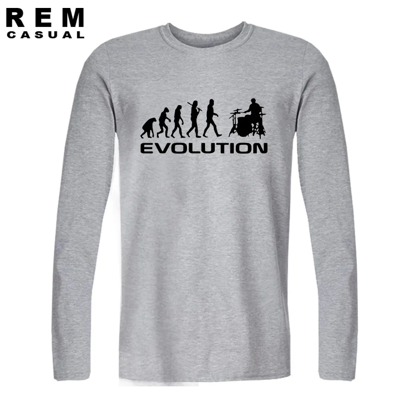 Мужская футболка, бодибилдинг, майка для фитнеса, для мужчин, Drummer Evolution, забавная музыка, юмористический барабанчик, футболка с длинными рукавами, футболки - Цвет: 3