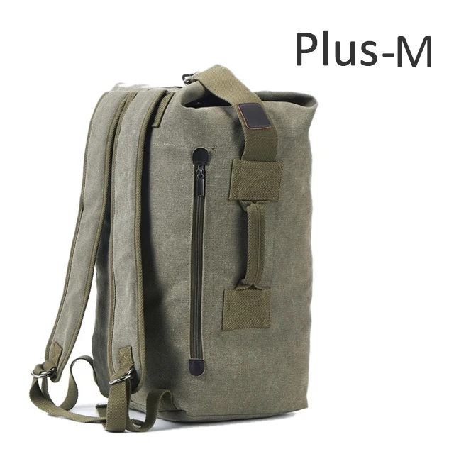Винтажные брезентовые военные рюкзаки Canta для путешествий, большая вместительность, спортивные армейские сумки для мужчин, уличная тактическая сумка на плечо - Цвет: ArmyGreen Small Plus