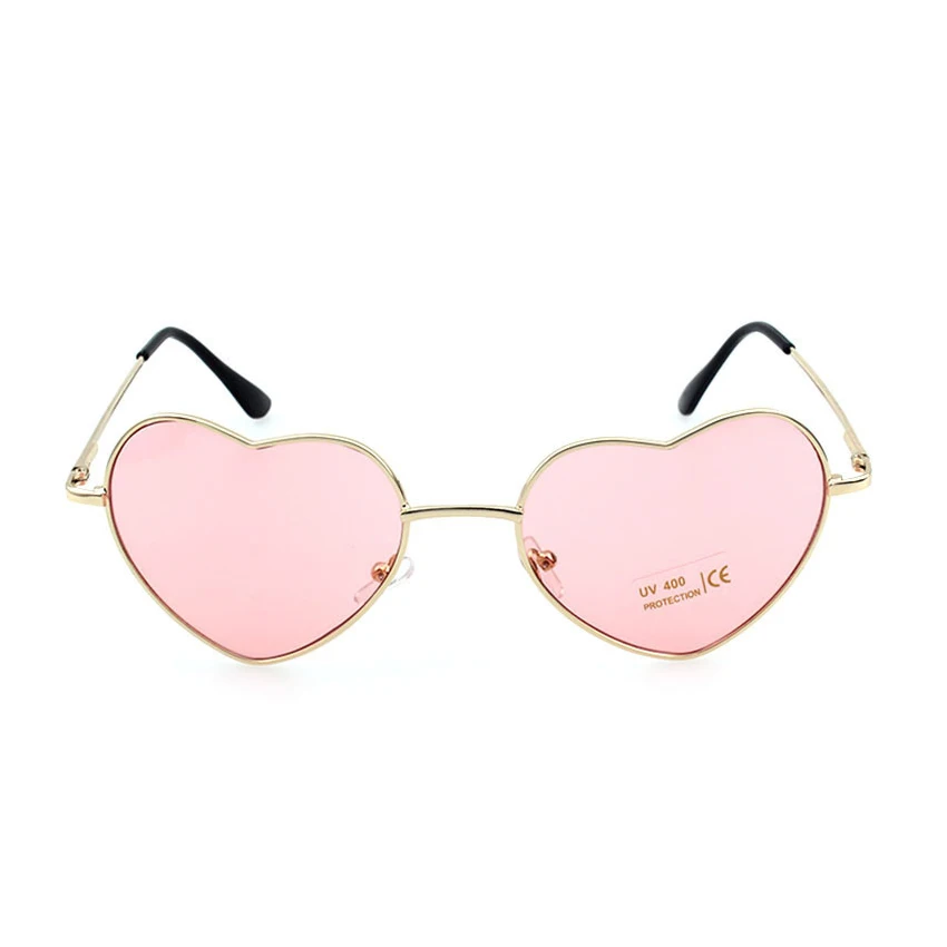 FOENIXSONG, солнцезащитные очки для женщин, стиль, с сердечками, оправа, зеркальные, негабаритные, солнцезащитные очки, бренд UV400, Oculos, Ретро стиль - Цвет линз: Sunglasses No 17