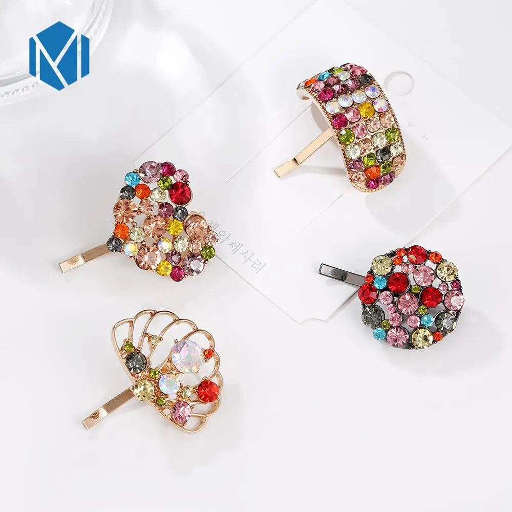 

M MISM Korean Style Women Simple Geometric Hair Clips Flowers Hairpin Stick Rhinestone Pearl Styling Fork Girls Hair Accessories