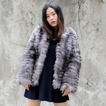 CX-G-A-43B натуральный цвет натуральная черно-бурая лиса меховая зимняя куртка