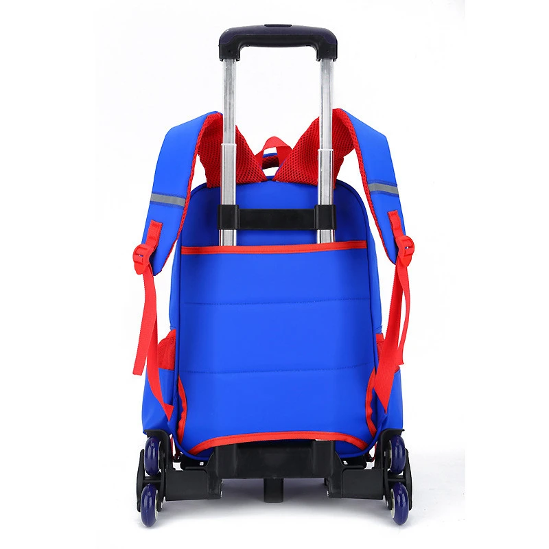 Children Waterproof Cartoon Spiderman Backpacks on Wheels Primary School Trolley Bags for Kids  Backpack with Wheels Backpacks