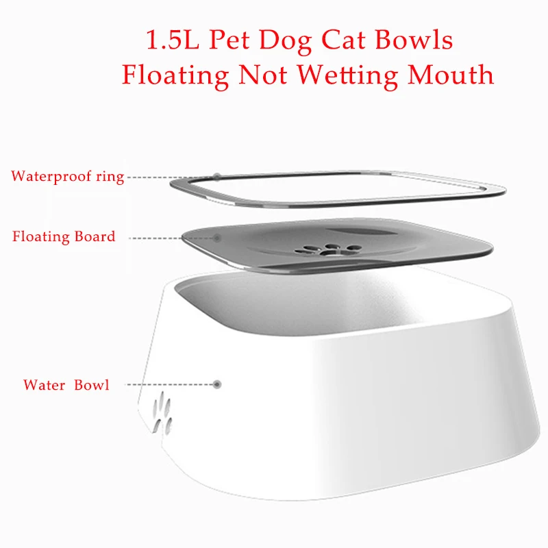 Миска для воды для собак, портативная миска для собак, плавающая, не смачивающая рот, высокое качество, миска для кошек, не разливается, питатель питьевой воды