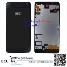 Auf lager!! 100% original lcd display touchscreen digitizer glas mit rahmen für nokia lumia 550 schwarz test ok + track