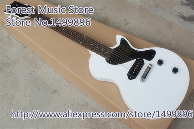 Best price at $252 Cheap Hot Selling Simplicity LP Junior 2015 Electric Guitars In White Color Chinese Mahogany Guitar Body For Sale