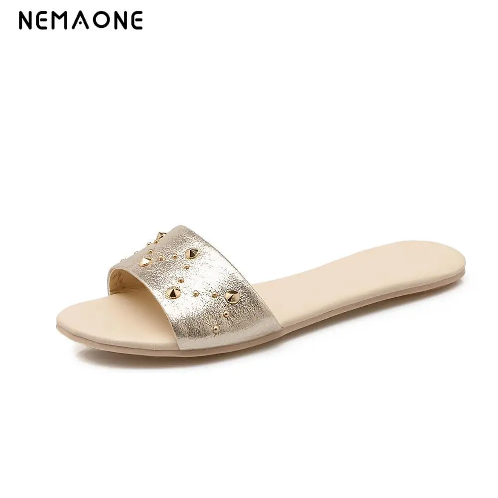 

NEMAONE New 2019 women flip flops Beach sandals fashion Bling slippers summer women flats shoes woman flat sandals