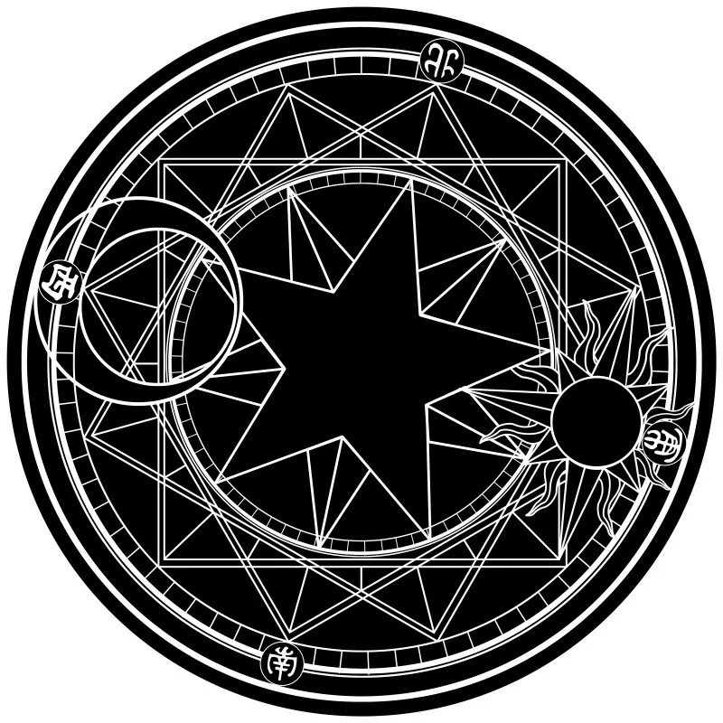 黑色布包边 黑白魔法阵 160cm直径