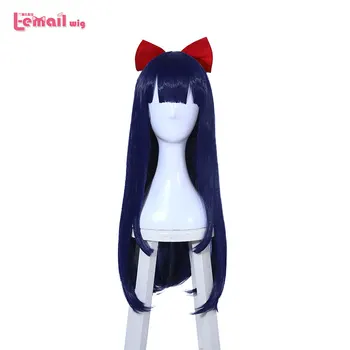 

L-email wig New Poputepipikku Pipimi Cosplay Wigs Dark Blue Heat Resistant Synthetic Hair Perucas Cosplay Wig