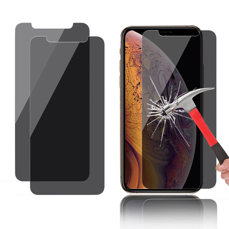 Оригинальное закаленное стекло для Apple iPhone XS Max XR X 2.5D Анти шпион Черная защитная