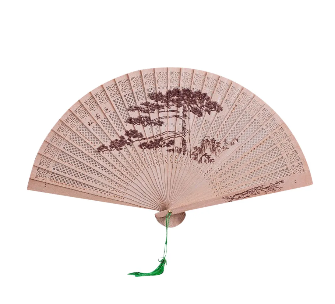 Китайский традиционный полый вентилятор деревянный ручной работы изысканный складной свадебный подарок c523 - Цвет: E
