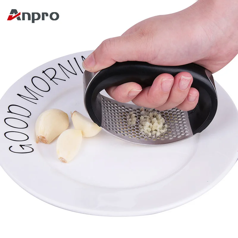 

Anpro Stainless Steel Garlic Press Manual Curve Garlic Ginger Smasher Grinder Fruit Vegetable Tool Kitchen Gadgets