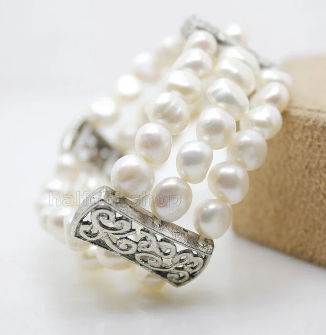 

Hot sellFASHION JEWELRY WHOLESALE WHITE BAROQUE PEARL BRACELET TIBET STYLE -Bridal jewelry free shipping
