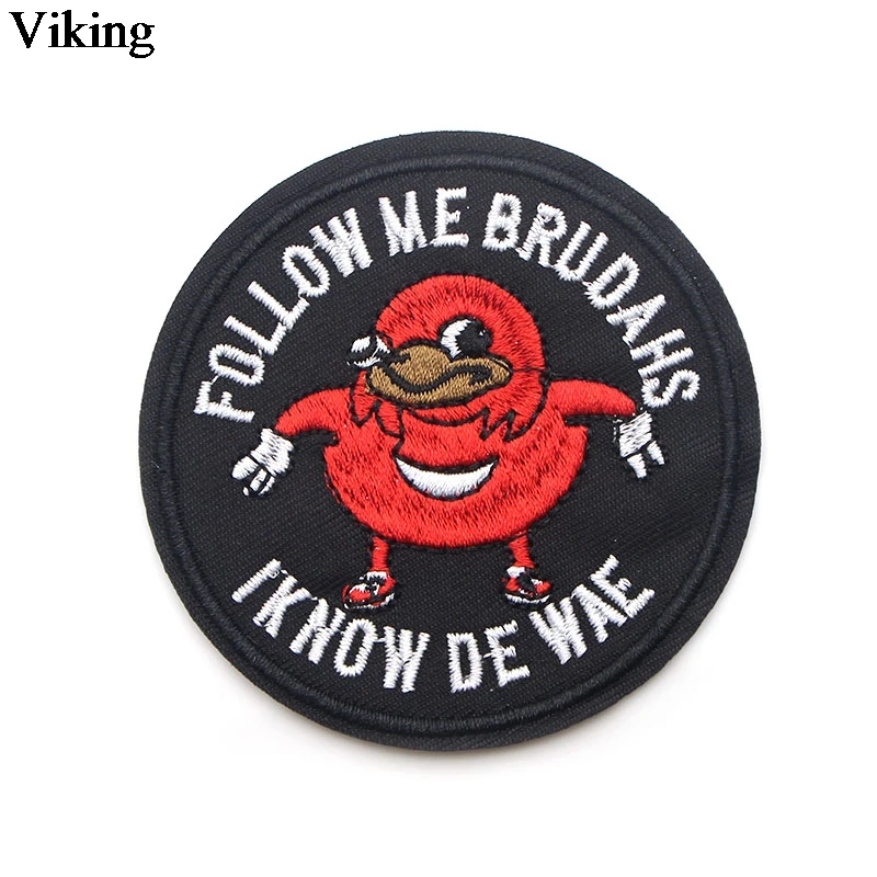 

Ugandan Knuckles Meme Iron On Embroidery Patch Clothes Patches For Clothing Stickers Garment Diy Bag Accessories G0075