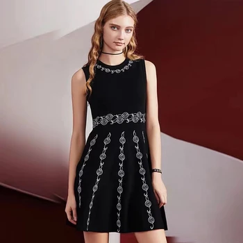 

2019 New Arrivals Fashion Sexy Black Sleeveless Mini Dress Bandage Dress Women Celebrity Party Dress Vestidos wholesale
