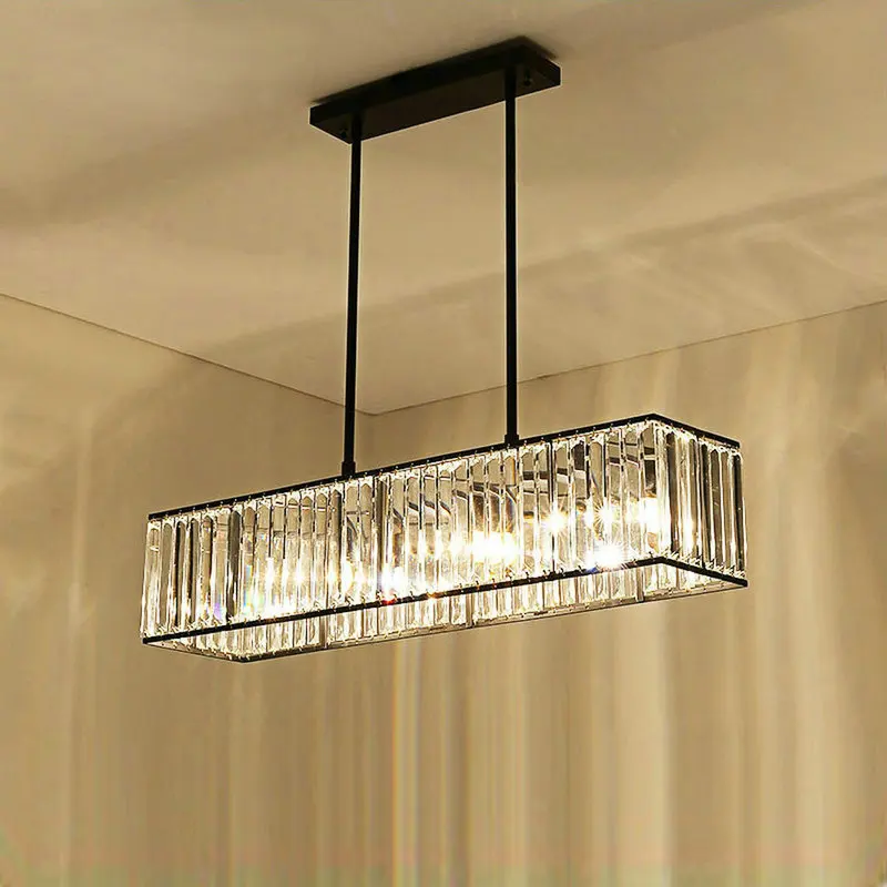 Хрустальная люстра, черный бронзовый подвесной светильник, современная люстра с 3 светильниками, светильник для столовой, светильники E27, светодиодная промышленная лампа