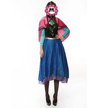 

Sexy Snow Princess Anna Cosplay Costume Princess Dresses Purple Halloween Uniforms For Women Girls