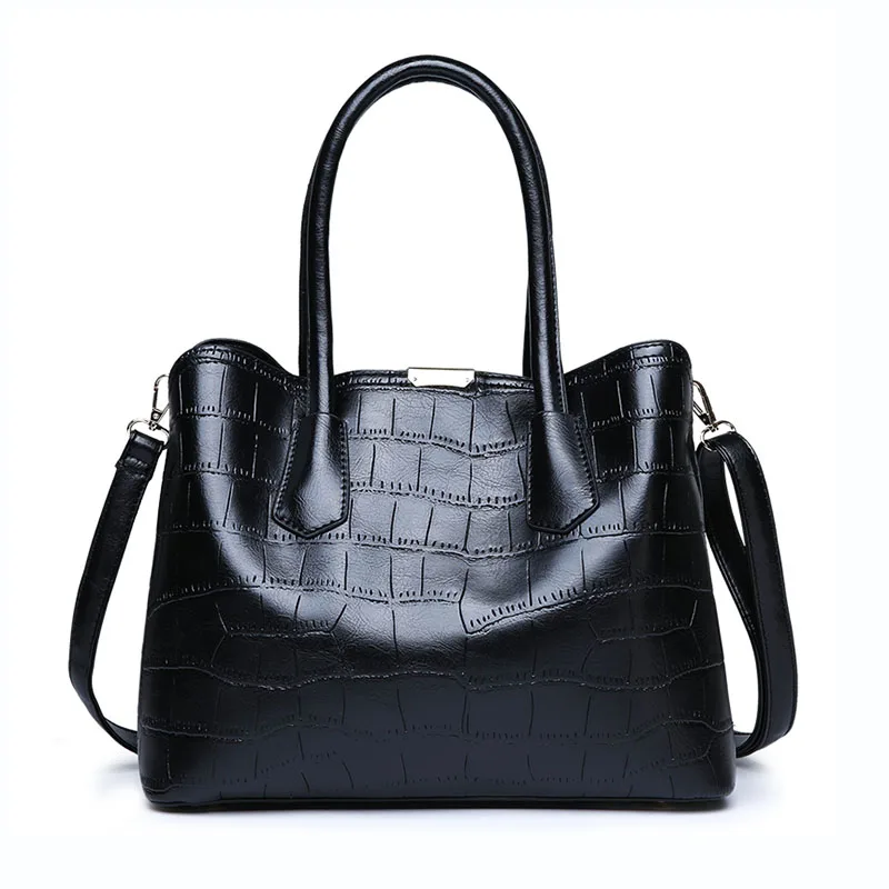 Большая вместительная сумка, повседневная женская сумка на плечо, коричневые сумки из искусственной кожи, сумки-мессенджеры Fengting FTB078 - Цвет: black