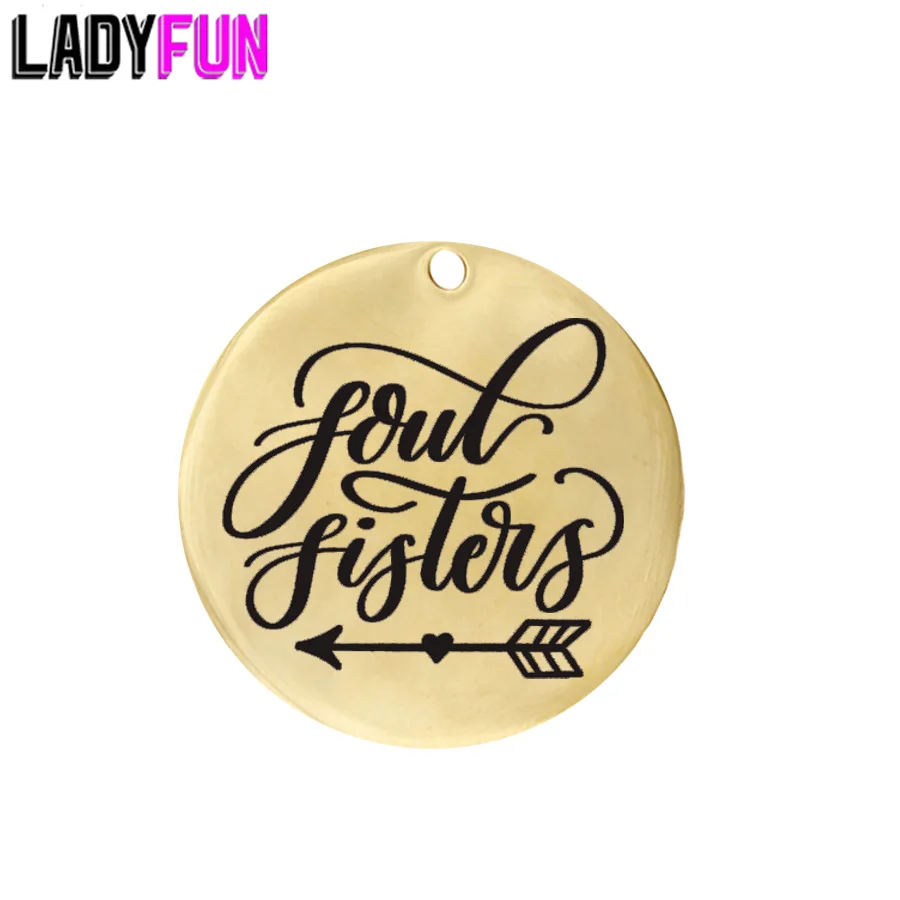 

Ladyfun Customizable Stainless Steel Charm BFF Sisters Pendant Soul sisters Charms for jewelry making