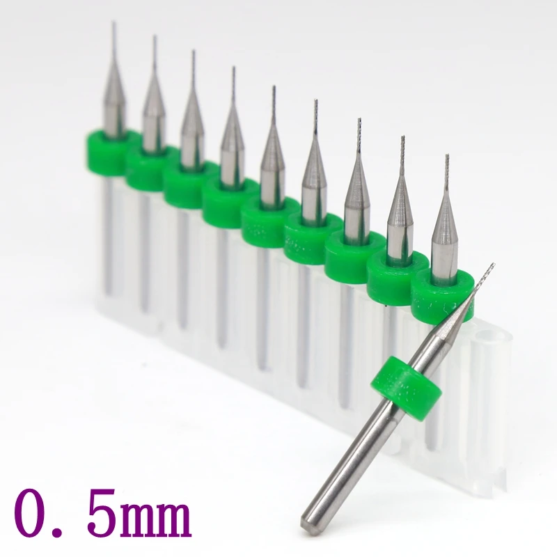 10 шт. PCB резак группа ЧПУ фрезерный станок дерево металл инструмент 0,4 мм 0,5 мм 0,6 мм 0,7 мм 0,8 мм 0,9 мм 1,0 мм 1,5 мм 1,6 мм 3,175 мм