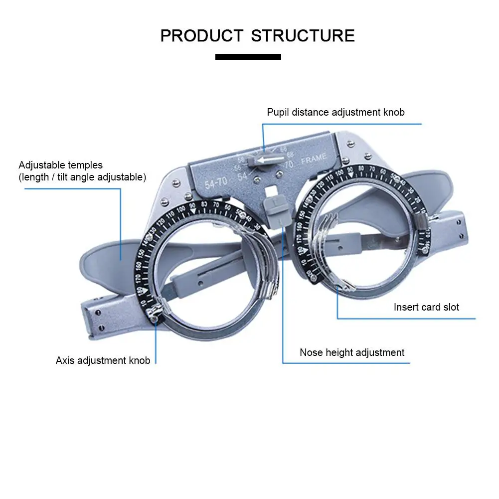 Trial frame Adjustable Trial Frame Optical Trial Lens Frame PD 54-70mm Pure Titanium Optical#40