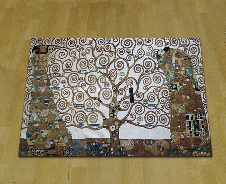 Размер 138*80 см знаменитая картина Климт-древо жизни средневековый Пейзаж Настенный Гобелен PT-4